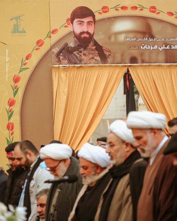 تشییع پیکر شهید در جنوب لبنان