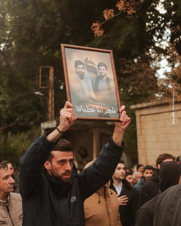 تشییع پیکر شهید در جنوب لبنان