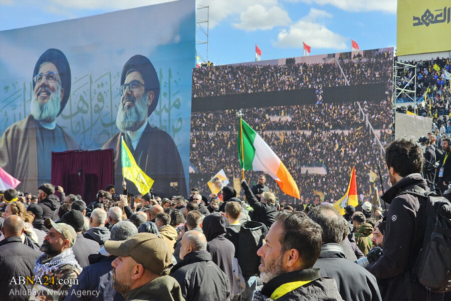 Video: Imam Khamenei's message read in funeral of Hassan Nasrallah and Safi al-Din
