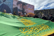 Photos: Imam Reza shrine servants attend funeral of Sayyed Hassan Nasrallah