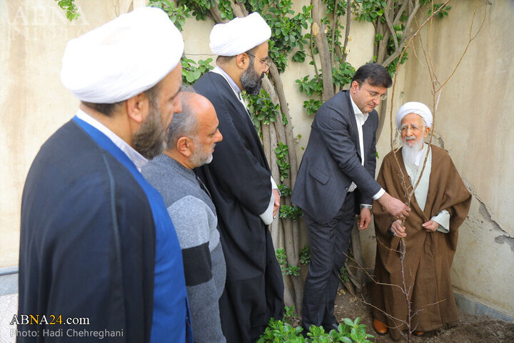 Photos: Grand Ayatollah Javadi Amoli plants saplings on National Tree Planting Day