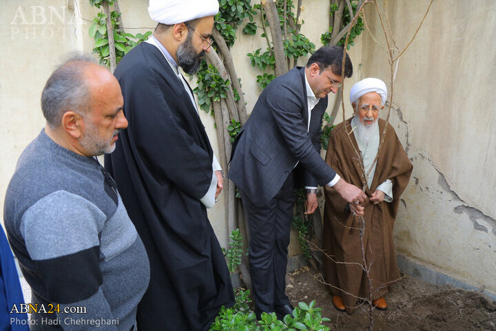 Photos: Grand Ayatollah Javadi Amoli plants saplings on National Tree Planting Day