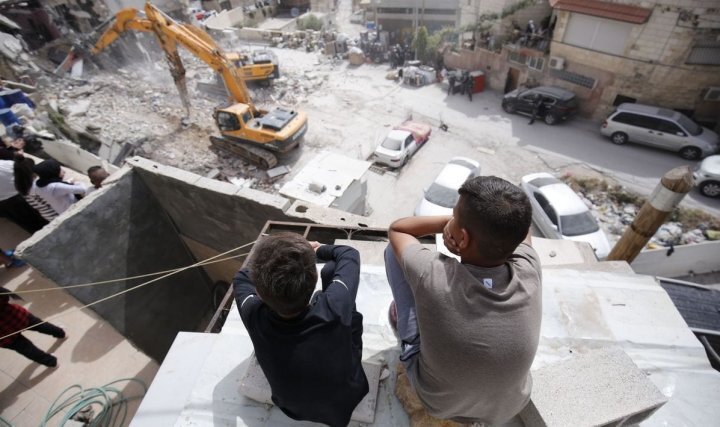 Israeli terrorist army force Palestinian man to self-demolish his house