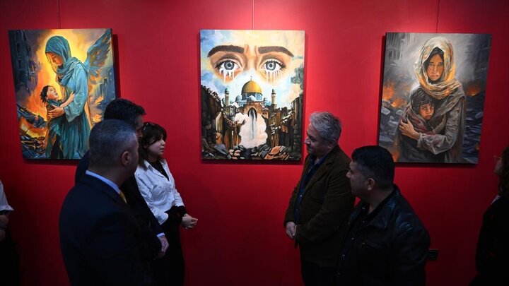 Photos: Artworks exhibition in support of Gaza people held in Gaziantep, Türkiye