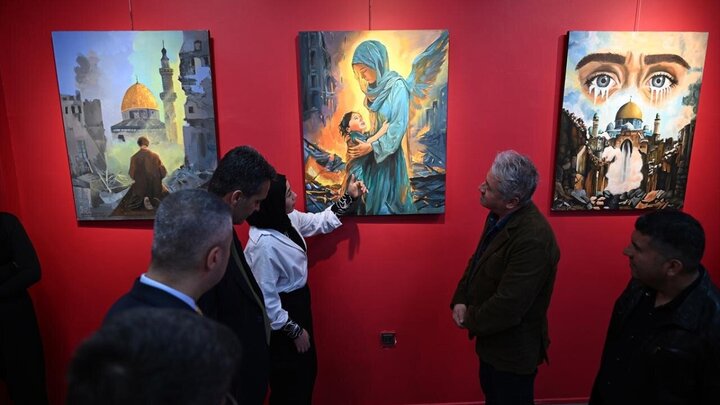Photos: Artworks exhibition in support of Gaza people held in Gaziantep, Türkiye