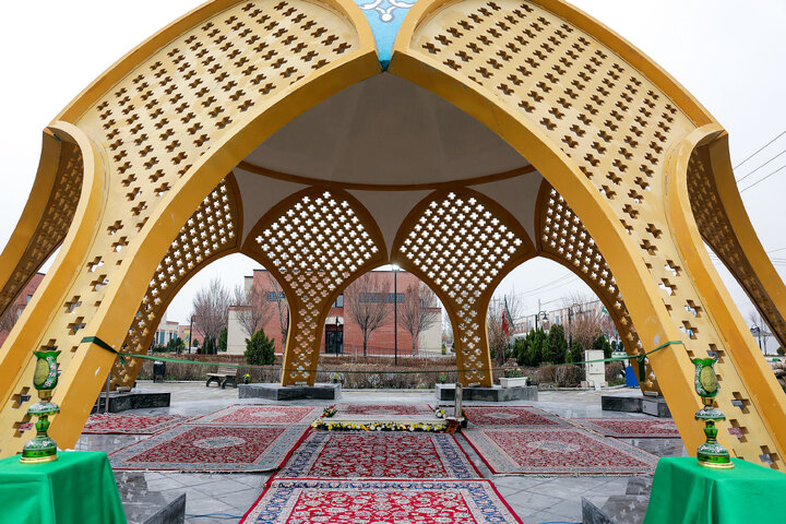 گزارش تصویری | آیین رونمایی یادمان شهید گمنام زائرشهر رضوی