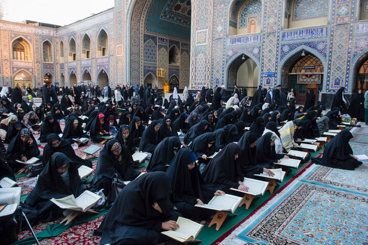 گزارش تصویری | ترتیل‌خوانی قرآن کریم در مسجد گوهرشاد