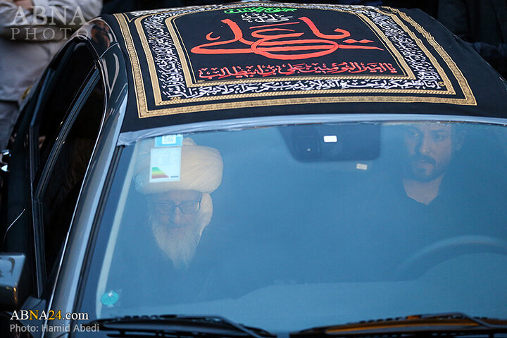Photos: Ayatollah Vahid Khorasani attends Imam Ali mourning procession