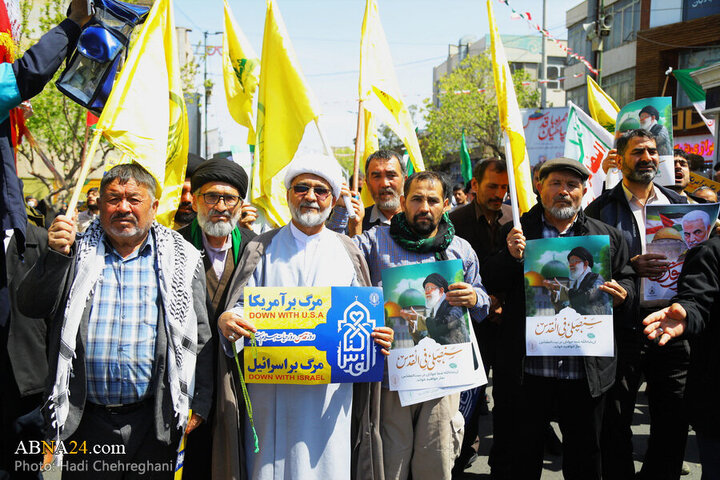 Photos: Foreign seminary students attend International Quds Day march in Qom