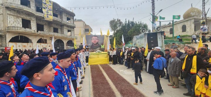 Photos: Funeral ceremony of Hezbollah martyr Ali Ayoub in southern Lebanon