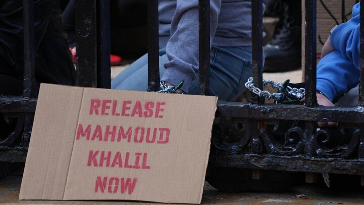 Photos: Demonstrators at Columbia University protest arrest of Mahmoud Khalil