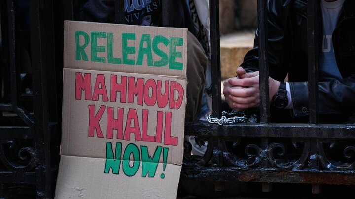 Photos: Demonstrators at Columbia University protest arrest of Mahmoud Khalil