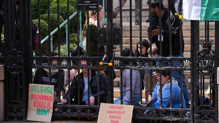 Photos: Demonstrators at Columbia University protest arrest of Mahmoud Khalil