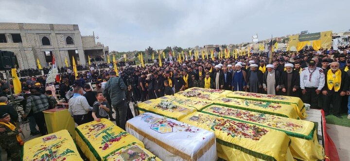 Photos: Funeral ceremony of 14 Hezbollah martyrs held in Blida, Lebanon