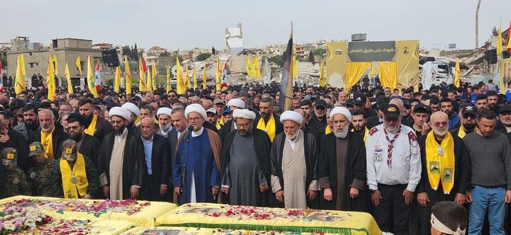 Photos: Funeral ceremony of 14 Hezbollah martyrs held in Blida, Lebanon