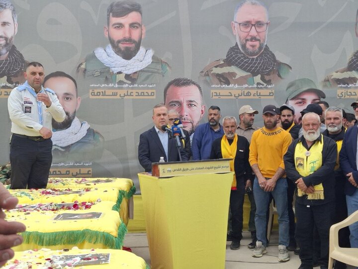 Photos: Funeral ceremony of 14 Hezbollah martyrs held in Blida, Lebanon