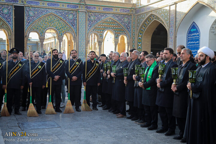 Photos: Mourning flag hoisted on Hazrat Abd al-'Azim al-Hasani's shrine dome
