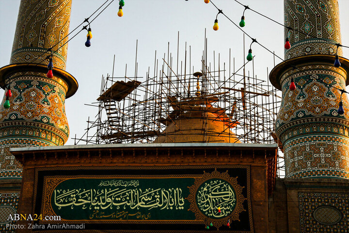Photos: Mourning flag hoisted on Hazrat Abd al-'Azim al-Hasani's shrine dome