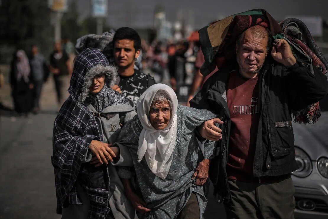 Hundreds of Palestinians displaced in southern Khan Yunis following Israeli new evacuation orders