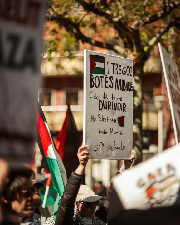 Photos: Demonstration in support of Palestine held in Albanian capital