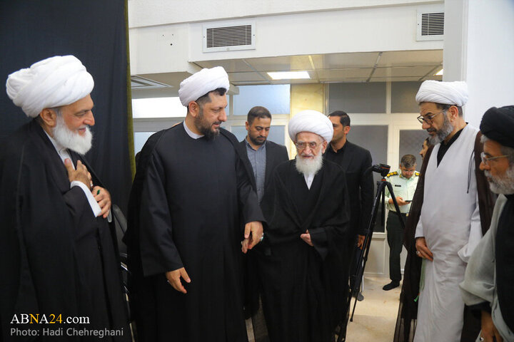 Photos: Grand Ayatollah Nouri Hamedani attends Imam Sadiq mourning procession