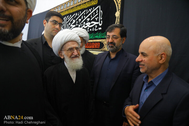 Photos: Grand Ayatollah Nouri Hamedani attends Imam Sadiq mourning procession