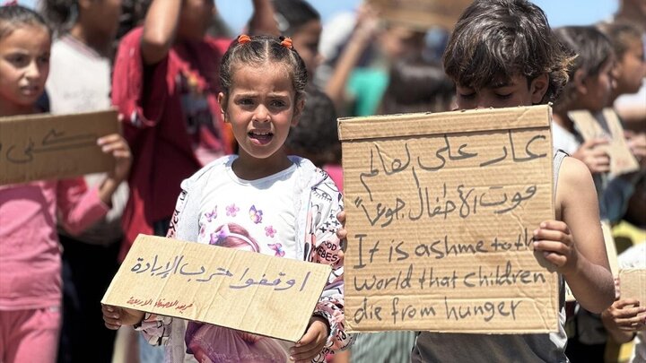 Photos: Children in Khan Yunis demand end of crimes Israeli regime's crimes