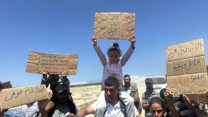 Photos: Children in Khan Yunis demand end of crimes Israeli regime's crimes