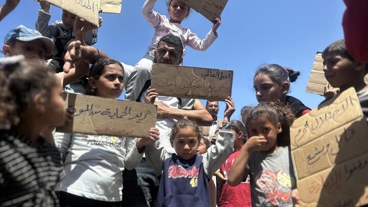 Photos: Children in Khan Yunis demand end of crimes Israeli regime's crimes