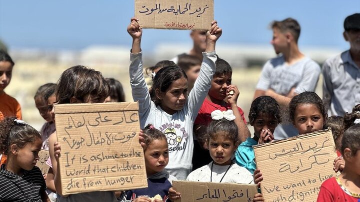 Photos: Children in Khan Yunis demand end of crimes Israeli regime's crimes
