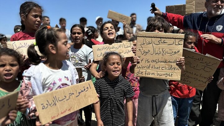 Photos: Children in Khan Yunis demand end of crimes Israeli regime's crimes