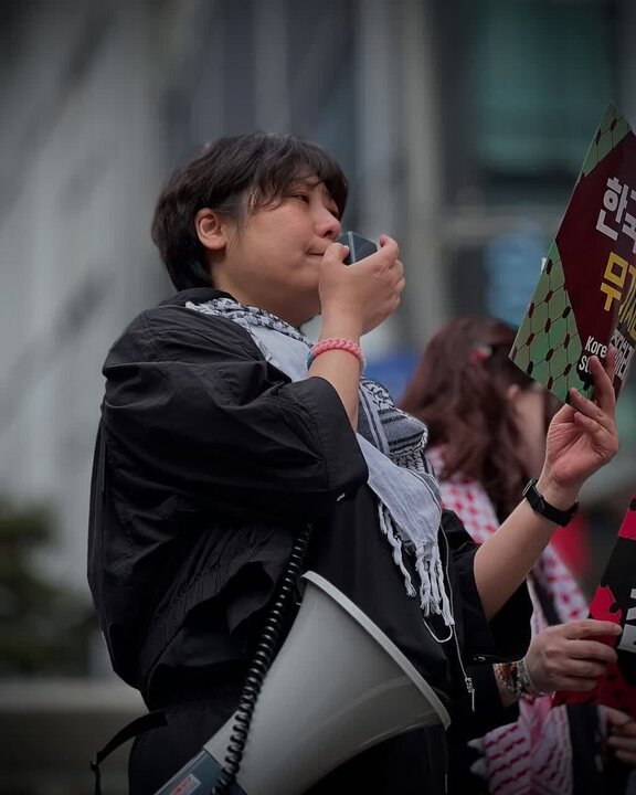 Photos: Koreans march in support of oppressed people of Palestine