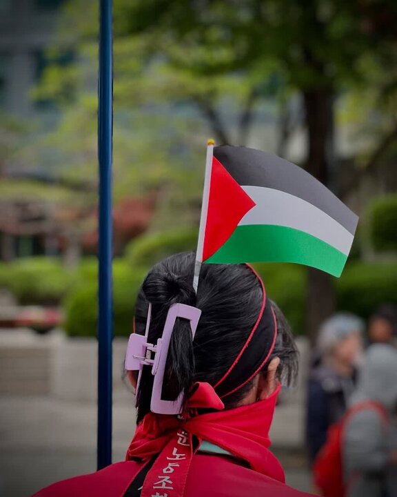 Photos: Koreans march in support of oppressed people of Palestine