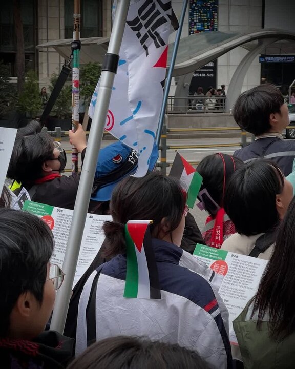 Photos: Koreans march in support of oppressed people of Palestine