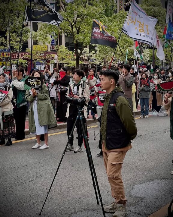 Photos: Koreans march in support of oppressed people of Palestine