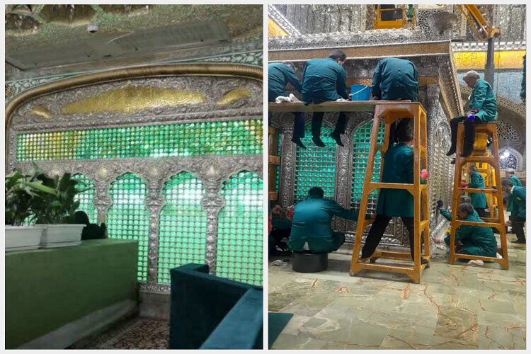 Cleaning operation carried out in Imam Reza holy shrine during Karamat Week