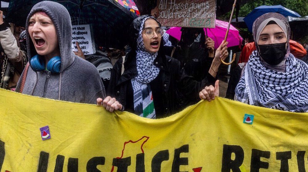 Pro-Palestine protesters rally outside Met Gala 2025 in New York, condemning Israel's actions in Gaza