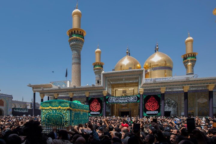 تشییع نمادین پیکر امام جواد(ع) در کاظمین