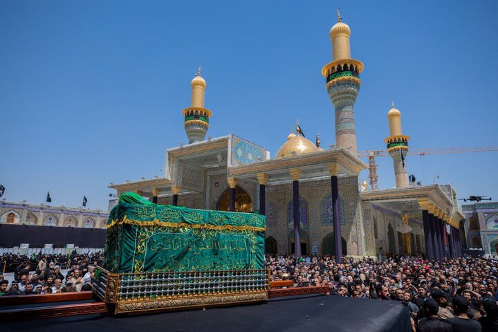 تشییع نمادین پیکر امام جواد(ع) در کاظمین