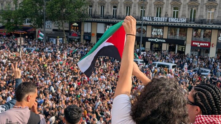 Photos: Thousands protest in Paris to condemn Israel's illegal seizure Madleen Ship