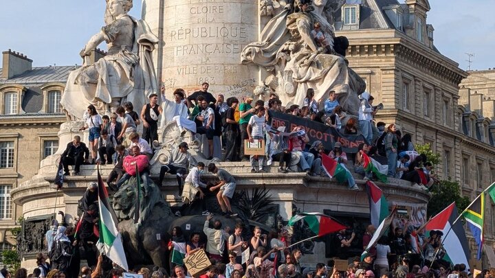 Photos: Thousands protest in Paris to condemn Israel's illegal seizure Madleen Ship