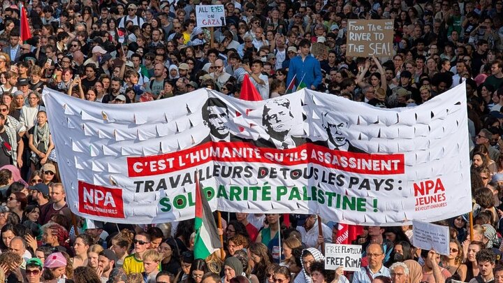Photos: Thousands protest in Paris to condemn Israel's illegal seizure Madleen Ship