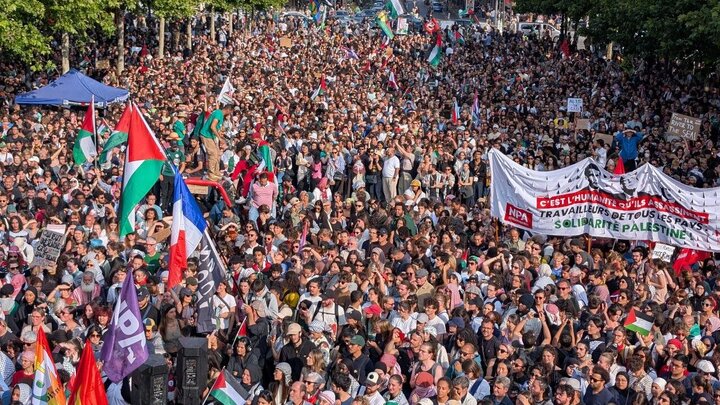 Photos: Thousands protest in Paris to condemn Israel's illegal seizure Madleen Ship