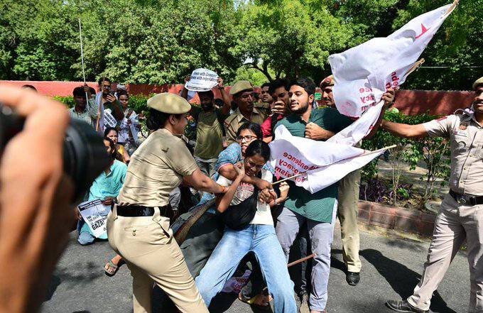 protest Against Israel in Delhi