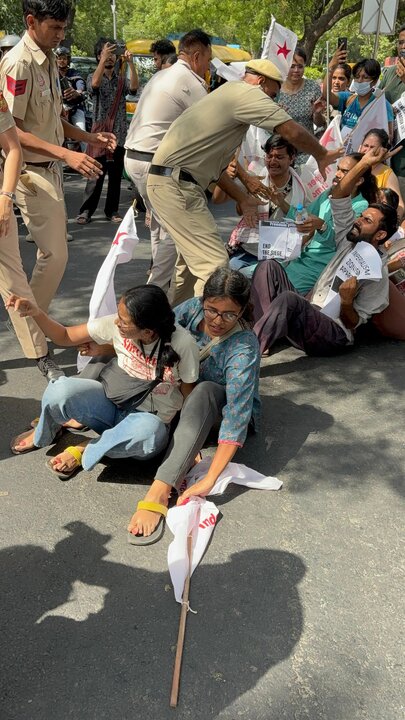 protest Against Israel in Delhi