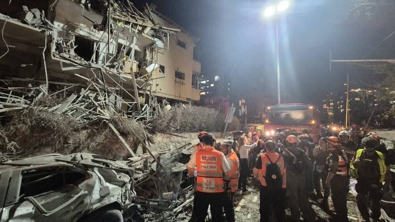A video documenting destruction caused by recent wave of Iranian missile attacks on Tel Aviv, Israel