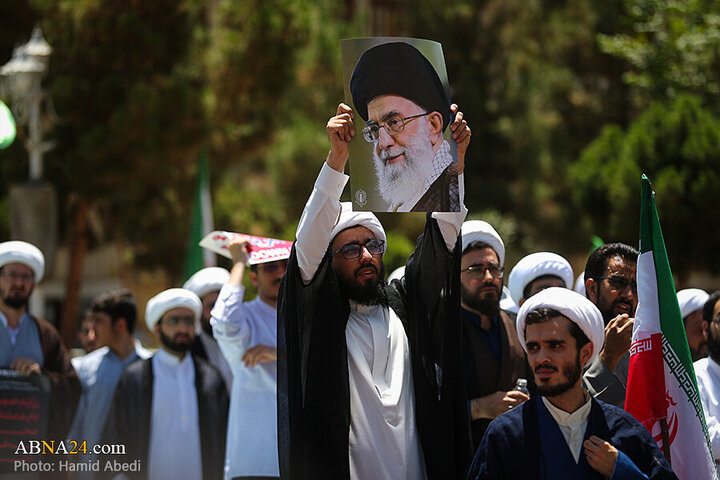Photos: Qom seminarians gather to condemn Zionist regime's aggression against Iran