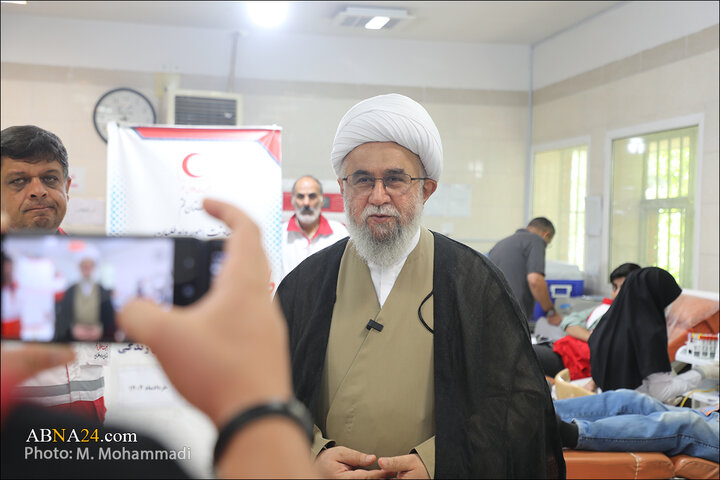گزارش تصویری | حضور آیت‌الله رمضانی در مرکز اهداء خون قم