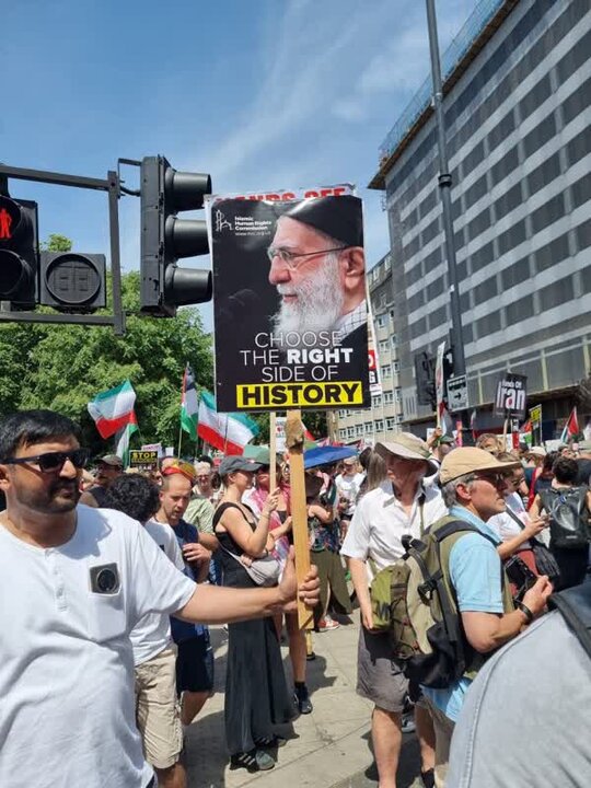 راهپیمایی مردم انگلیس در محکومیت تجاوز نظامی رژیم صهیونیستی علیه ایران