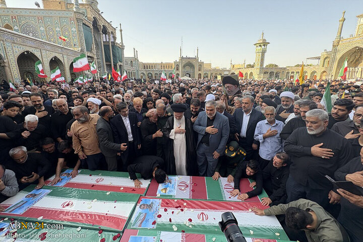 Photos: Funeral ceremony for 8 martyrs of Zionist aggression held in Qom - 2